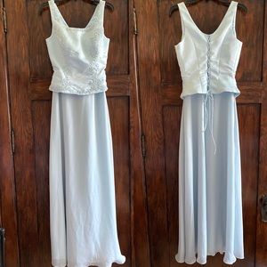 SKY BLUE BEADED CORSET DRESS